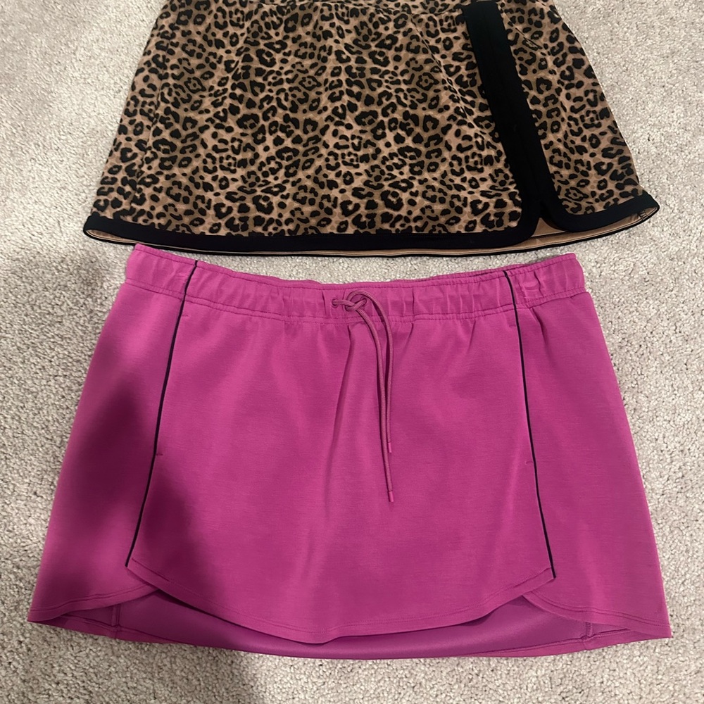 All in Motion Pink and Leopard Mini Skirt Set